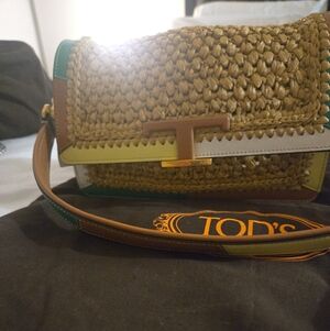 TOD'S Multicolor Woven Leather Shoulder Bag
